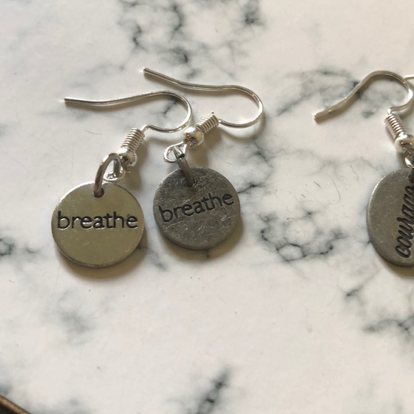 HM Jewelry - Breathe,, Silver Fish Hook Earrings